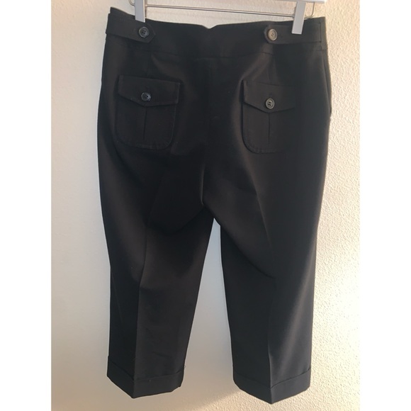 Dalia Cropped Cuffed Trousers Side Buttons Womens Size 4 - Picture 2 of 5
